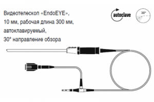 Видеотелескоп «EndoEYE», 10 мм, рабочая длина 300 мм, автоклавируемый, 30° направление обзора