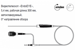 Видеотелескоп «EndoEYE», 5,4 мм, рабочая длина 300 мм, автоклавируемый, 0° направление обзора