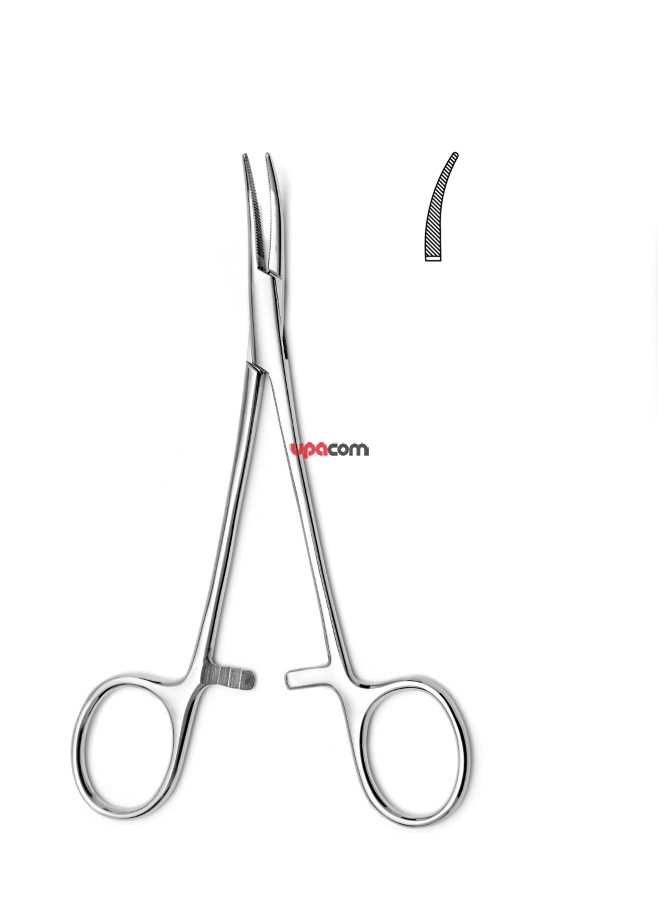 Зажим кровоостанавливающий типа «Москит», изогнутый по плоскости, 150 мм